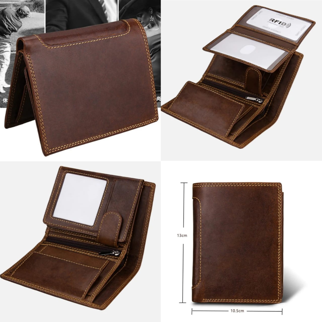 Portefeuille homme en cuir véritable