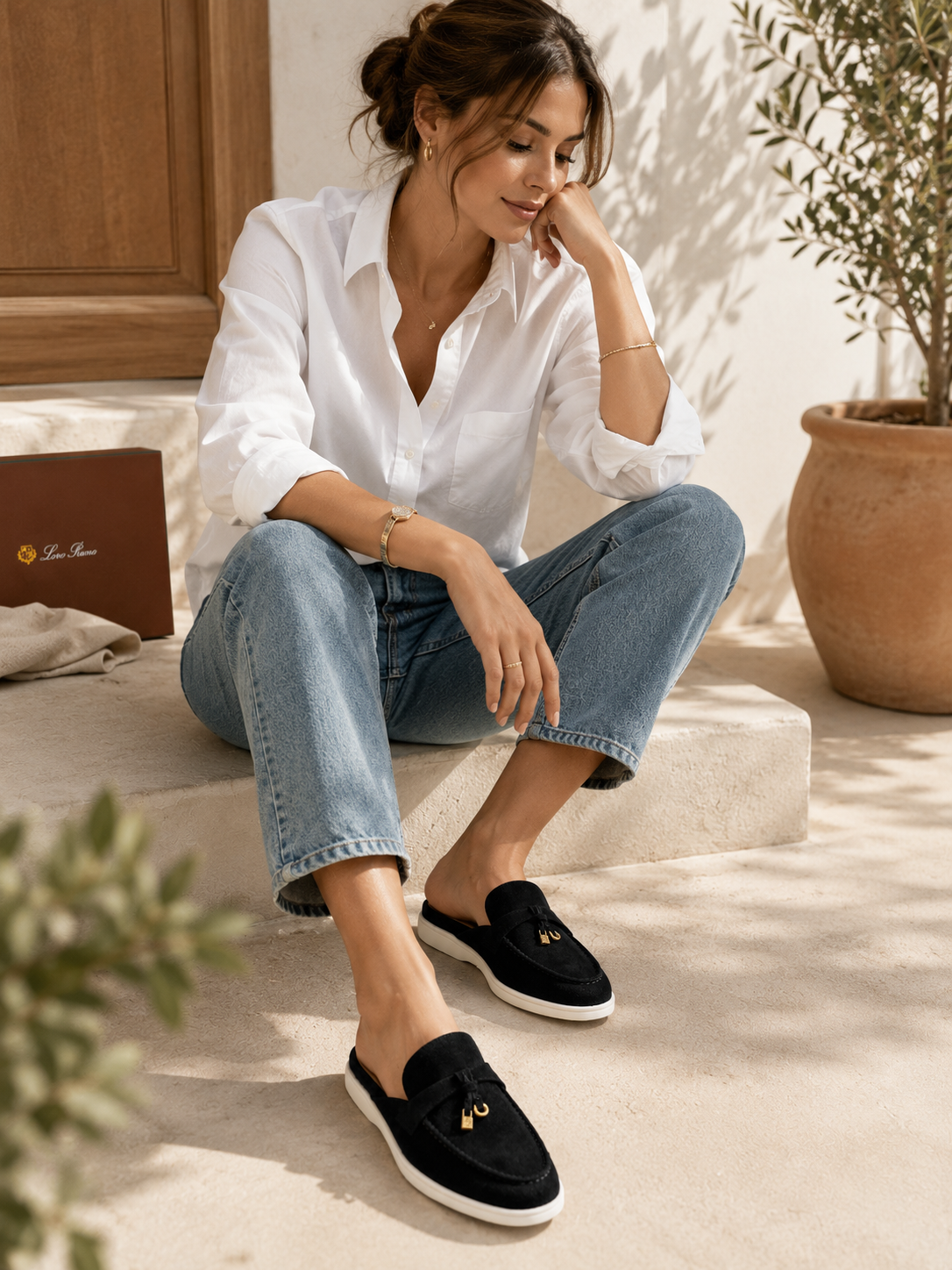 Loro piana en cuir véritable