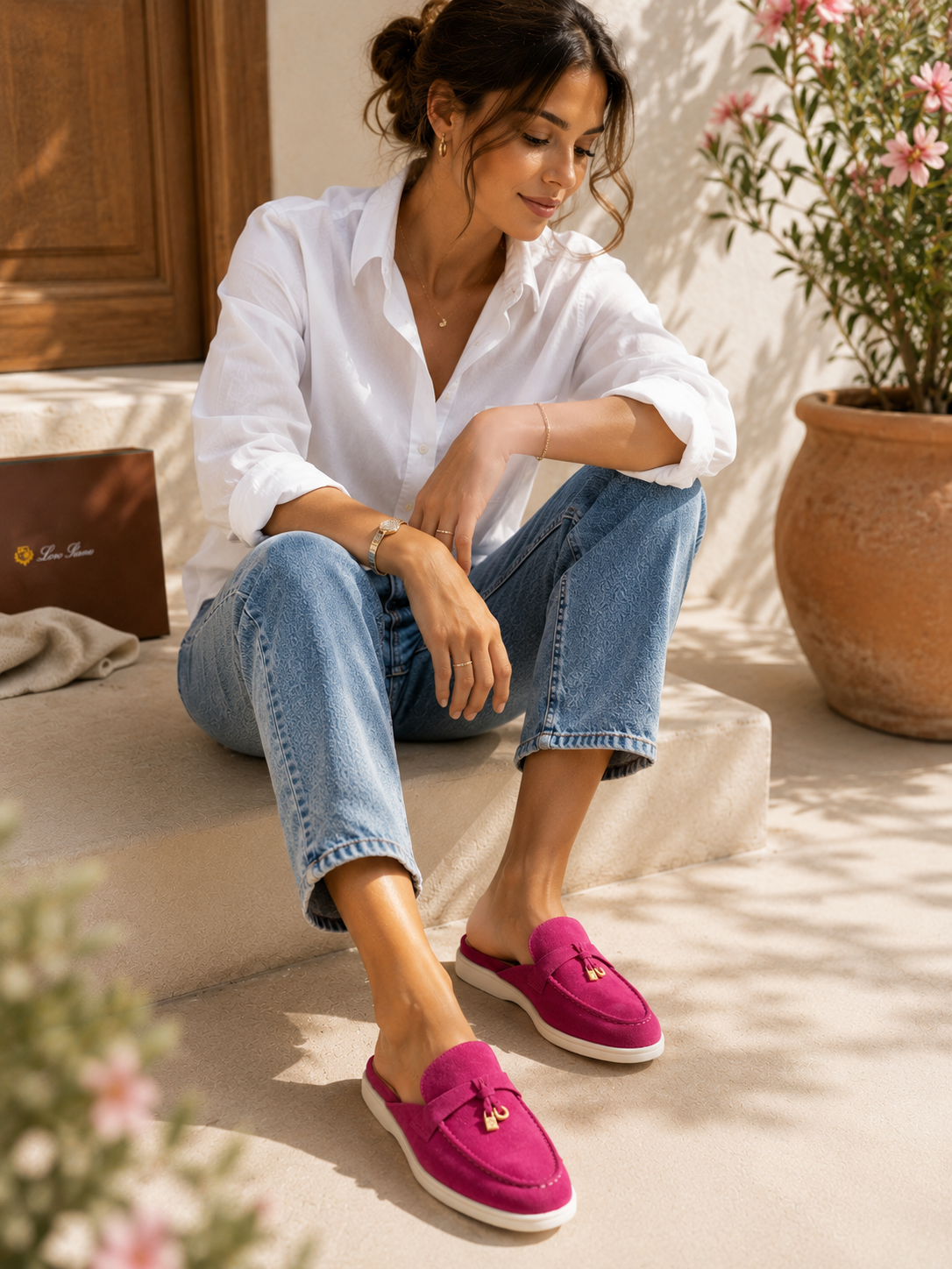 Loro piana en cuir véritable