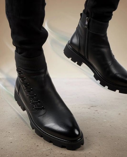 Bottes montante en cuir véritable