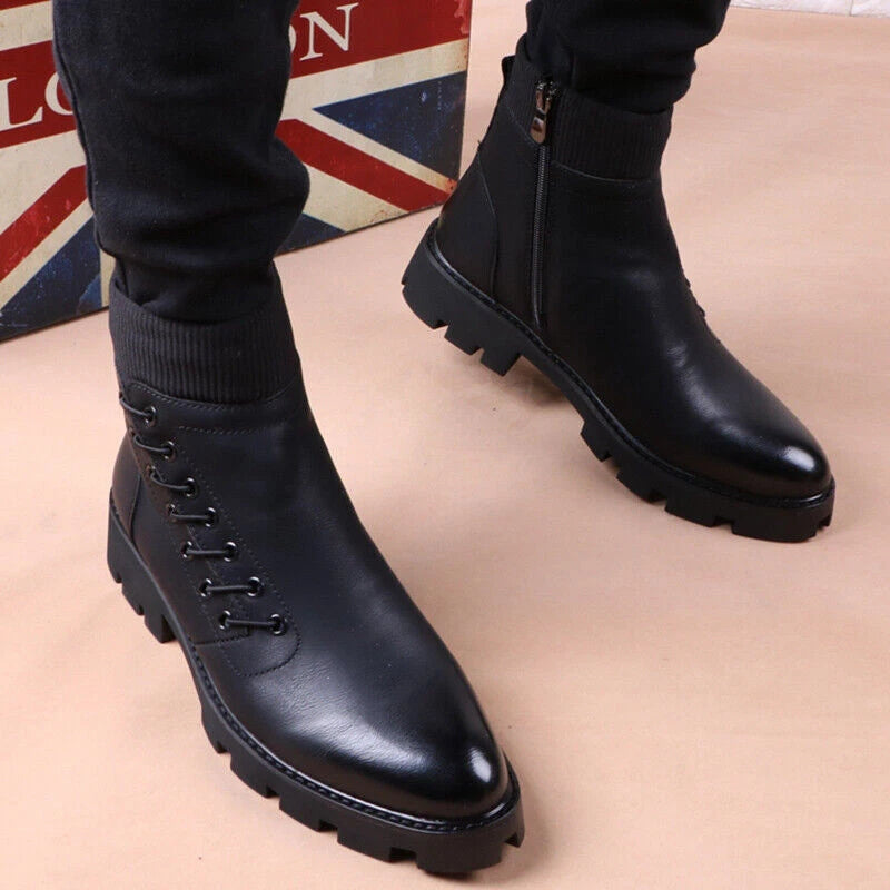 Bottes montante en cuir véritable
